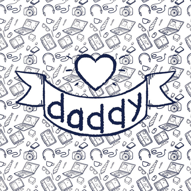 Daddy Heart Doodle Confetti-exploding Greetings Card