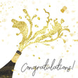 Congratulations Golden Splashes Of Champagne Confetti-exploding Greetings Card