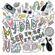 My Dad Used To Be So Cool Doodle Confetti-exploding Greetings Card
