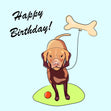 Cute Vizsla Dog With Balloon Happy Birthday Confetti-exploding Greetings Card