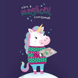 Magical Christmas Unicorn Confetti-exploding Greetings Card