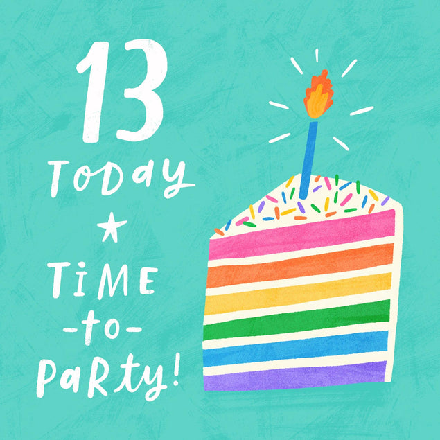 Piece Of Cake 13th Birthday Confetti-exploding Greetings Card