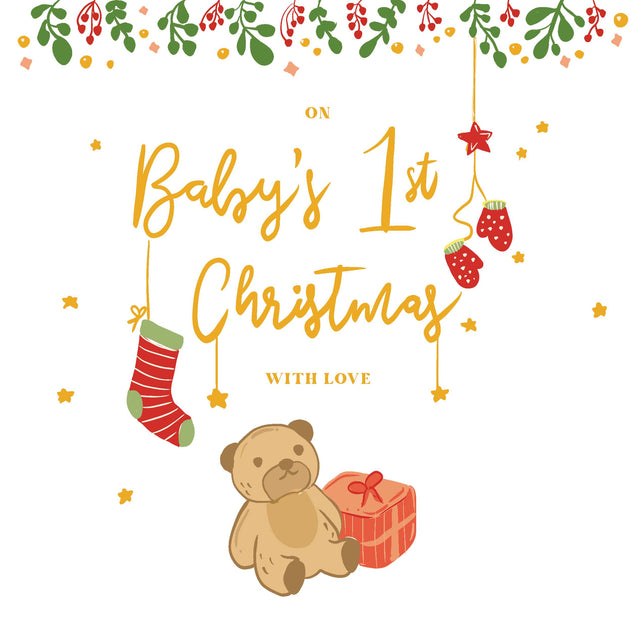 Merry First Christmas Baby Confetti-exploding Greetings Card