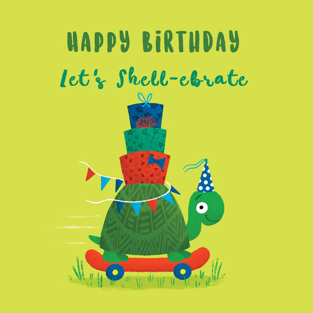 Party Tortoise Shell-ebrate Birthday Confetti-exploding Greetings Card