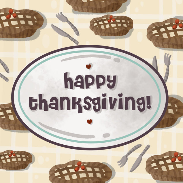 Happy Thanksgiving Tasty Pies Confetti-exploding Greetings Card