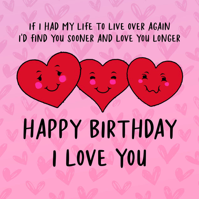 Happy Birthday Three Lovely Hearts Confetti-exploding Greetings Card