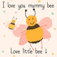 I Love You Mummy Bee Confetti-exploding Greetings Card