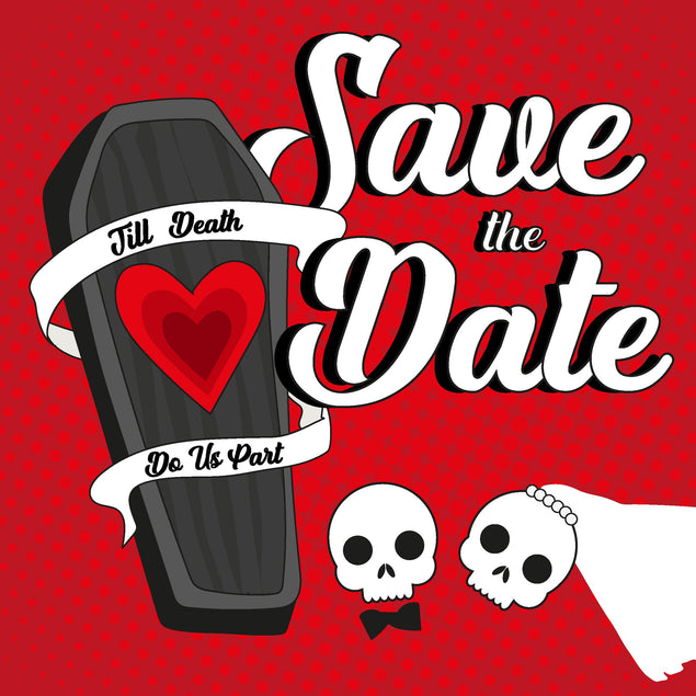 Halloween Wedding Save The Date Skulls Confetti-exploding Greetings Card