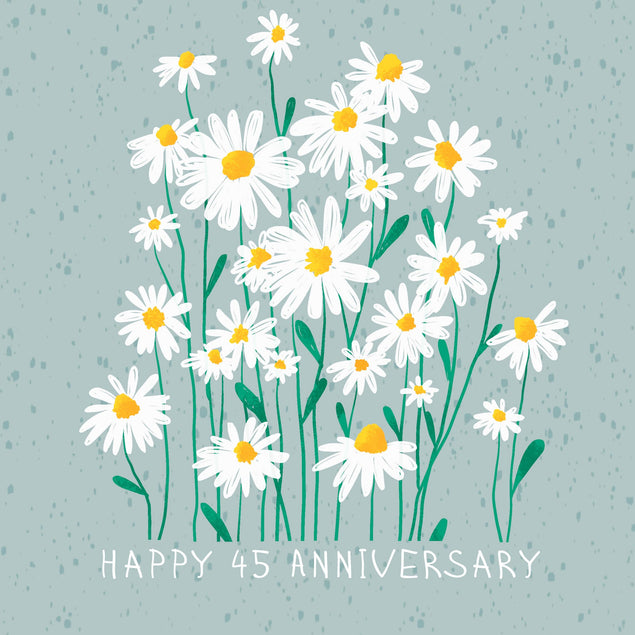 Happy 45th Anniversary Cute Daisies Confetti-exploding Greetings Card