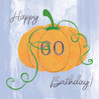 Pumpkin Purple Background Happy 60th Birthday Confetti-exploding Greetings Card