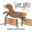 Hay Girl Happy Birthday Horse Confetti-exploding Greetings Card