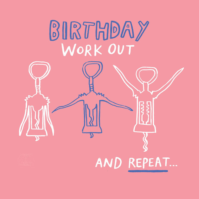 Birthday workout Confetti-exploding Greetings Card