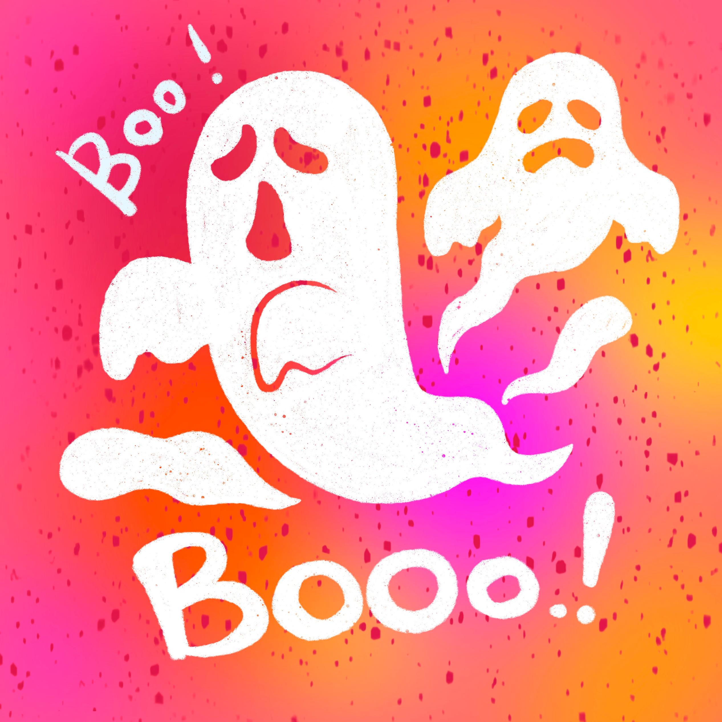 Exploding Ghost Colorful Themed Ghosts Happy Halloween Confetti-exploding Greetings Ca ...