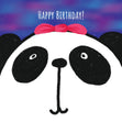 Purple Blue Background Panda Happy Birthday Confetti-exploding Greetings Card