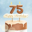 75th Happy Birthday Cake Confetti-exploding Greetings Card