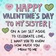 Happy Valentine's Day Sister Funny Hearts Confetti-exploding Greetings Card