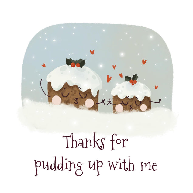Merry Christmas Thanks For Pudding Up With Me Confetti-exploding Greetings Card
