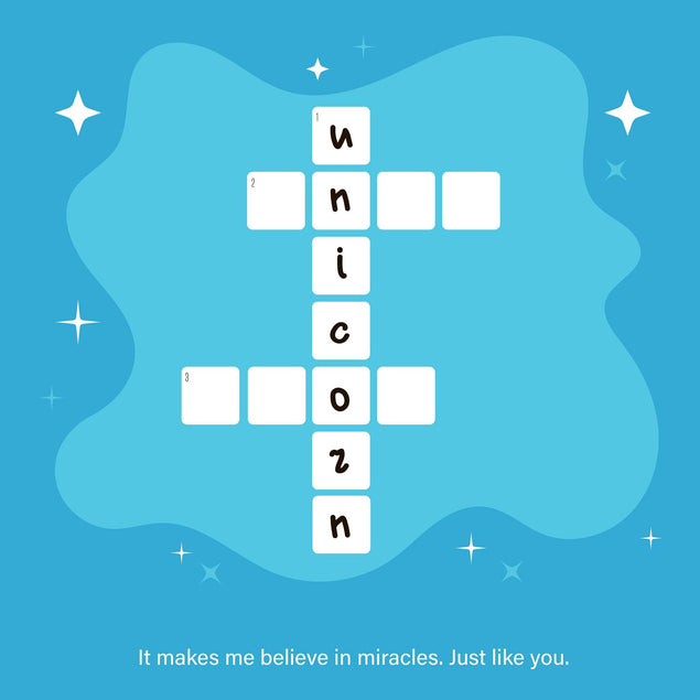 Unicorn Crossword Confetti-exploding Greetings Card