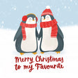 Merry Christmas To My Favourite Penguin Couple Confetti-exploding Greetings Card