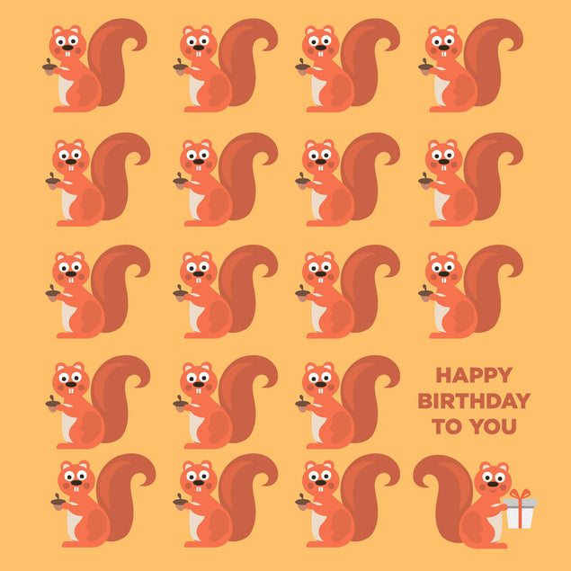 Funny Squirrels Happy Birthday To You Confetti-exploding Greetings Card