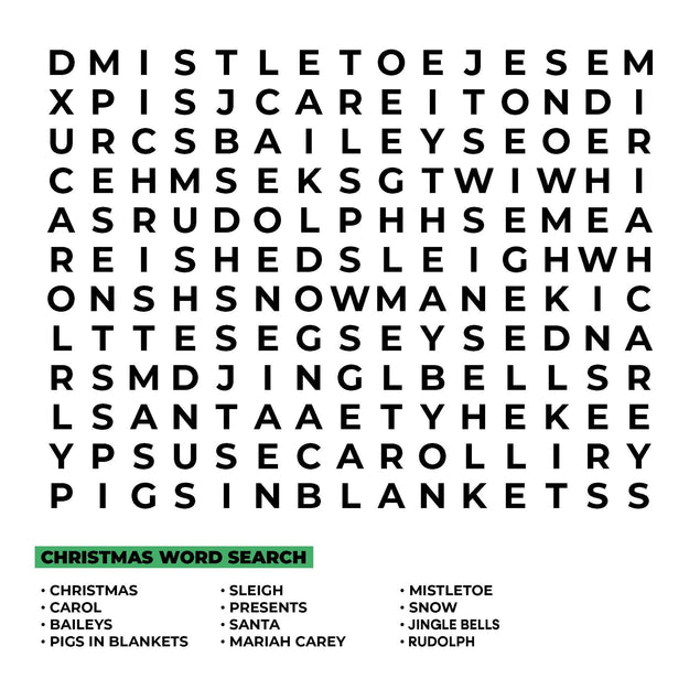 Word Search Christmas Confetti-exploding Greetings Card