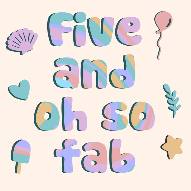 Five And Oh So Fab Confetti-exploding Greetings Card