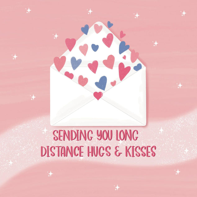 Sending You Long Distance Hugs Confetti-exploding Greetings Card