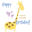 Cute Giraffe Happy Birthday Granddaughter Confetti-exploding Greetings Card