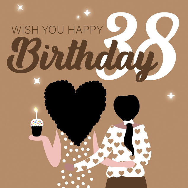 Wish You Happy 38th Birthday Confetti-exploding Greetings Card