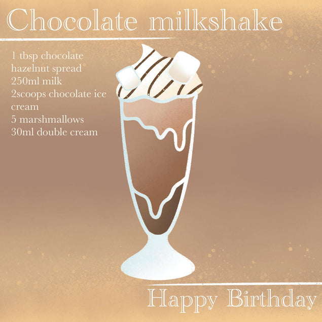 Chocolate Milkshake Recipe Happy Birthday Confetti-exploding Greetings Card