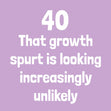 40 Growth Spurt Birthday Confetti-exploding Greetings Card