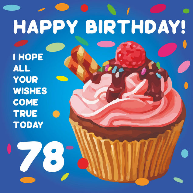 Happy 78th Birthday Cupcake Confetti-exploding Greetings Card