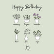 Happy 70th Birthday Herbs Confetti-exploding Greetings Card
