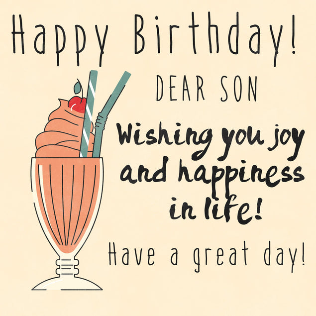 Milkshake Happy Birthday Son Wishing You Joy And Happiness Confetti-exploding Greetings Card
