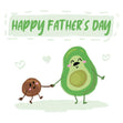 Father's Day Avocado Confetti-exploding Greetings Card