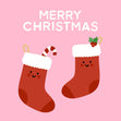 Cute And Happy Stockings Christmas Confetti-exploding Greetings Card