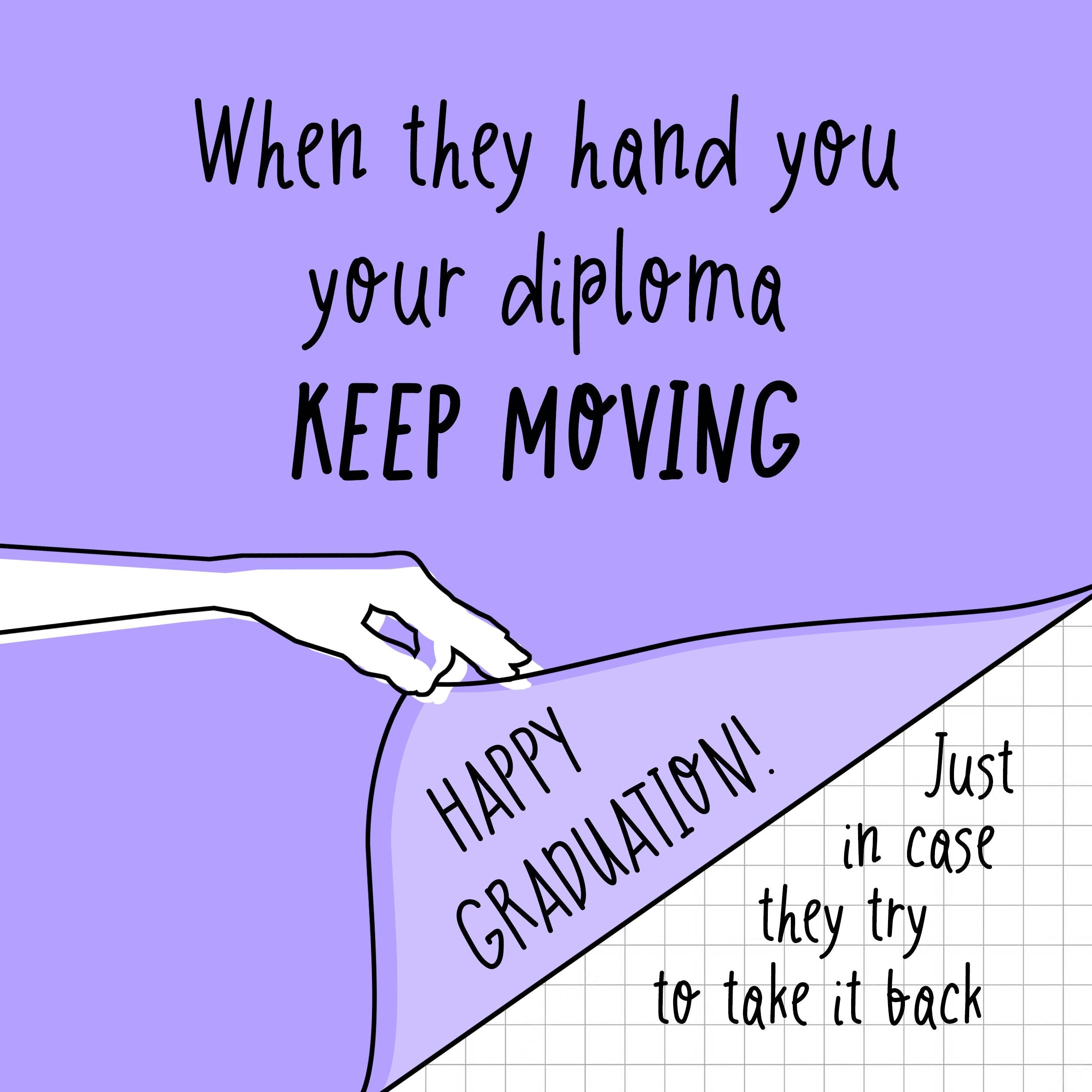 Purple Keep Moving Happy Graduation Confetti-exploding Greetings Card ...