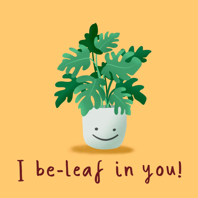I Be-Leaf In You Good Luck Confetti-exploding Greetings Card