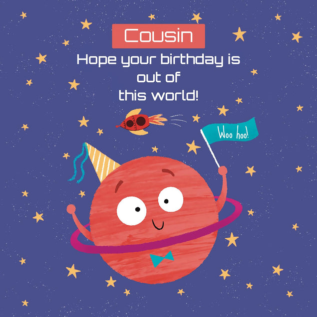 Out Of This World Cousin Birthday Confetti-exploding Greetings Card