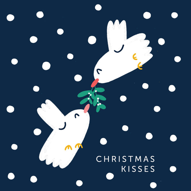 Cute Doves Mistletoe Christmas Confetti-exploding Greetings Card