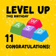 Level Up This Birthday Happy 11th Birthday Confetti-exploding Greetings Card