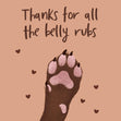 Thanks For All The Belly Rubs Confetti-exploding Greetings Card