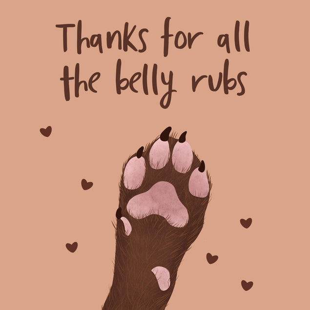 Thanks For All The Belly Rubs Confetti-exploding Greetings Card