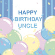 Blue Balloons Uncle Birthday Confetti-exploding Greetings Card