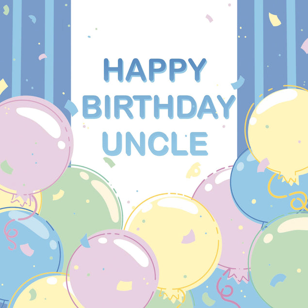 Blue Balloons Uncle Birthday Confetti-exploding Greetings Card