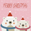 Cute Bears In Pink Merry Christmas To The One I Love Confetti-exploding Greetings Card