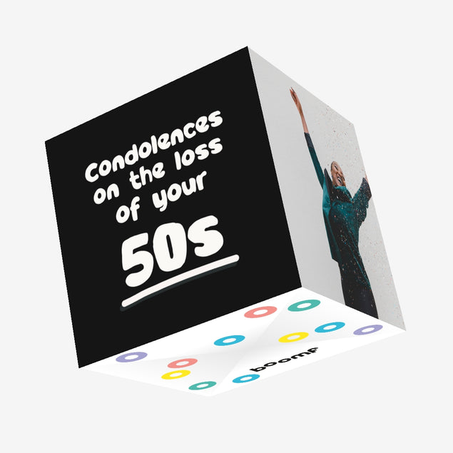 Condolences On The Loss Of Your 50s Birthday Confetti-exploding Greetings Card