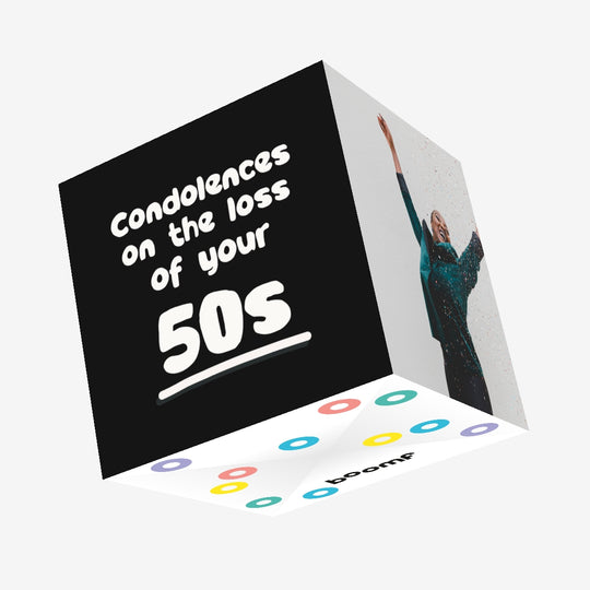 Condolences On The Loss Of Your 50s Birthday Confetti-exploding Greetings Card