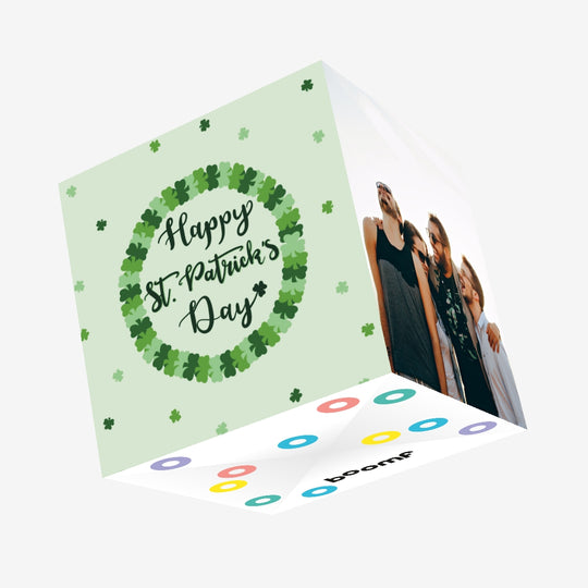 Clover Wreath St. Patrick's Day Confetti-exploding Greetings Card