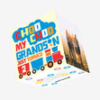 Choo Choo Happy 2nd Birthday Grandson Confetti-exploding Greetings Card
